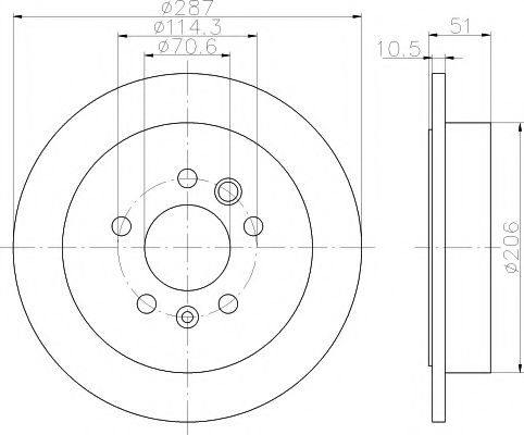 Тормозной диск HELLA PAGID 55513