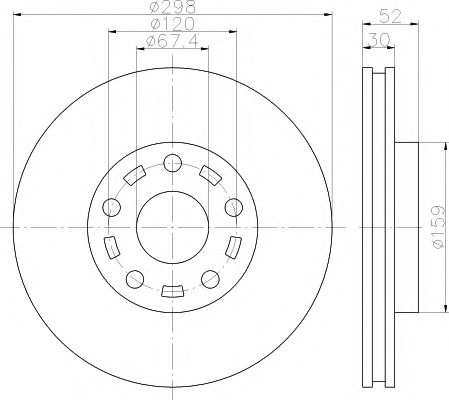Тормозной диск HELLA PAGID 55585