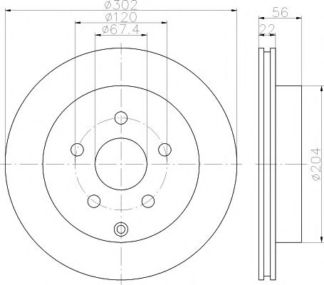 Тормозной диск HELLA PAGID 55586