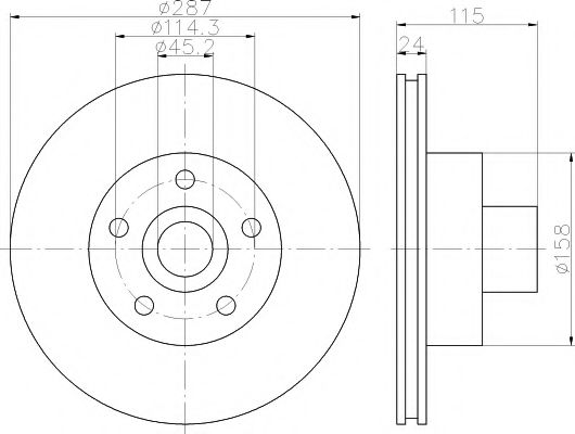 Тормозной диск HELLA PAGID 55590