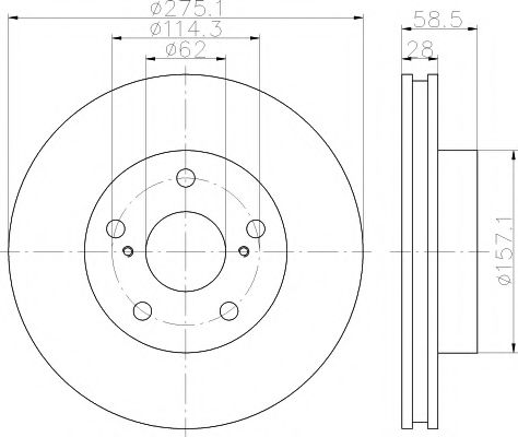 Тормозной диск HELLA PAGID 8DD 355 120-171