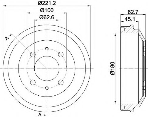 Тормозной барабан HELLA PAGID 8DT 355 302-681