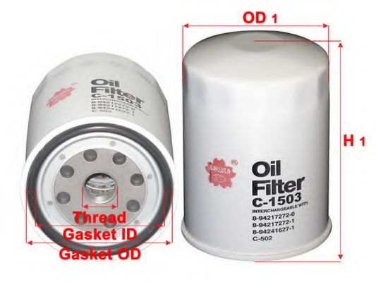 Масляный фильтр SAKURA  Automotive C1503