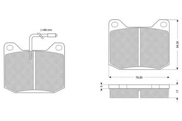 Комплект тормозных колодок, дисковый тормоз PROCODIS FRANCE PF1040