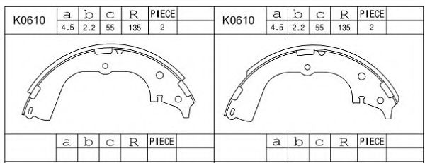 Комплект тормозных колодок ASIMCO K0610