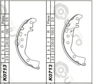 Комплект тормозных колодок ASIMCO K0713