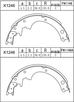 Комплект тормозных колодок ASIMCO K1246