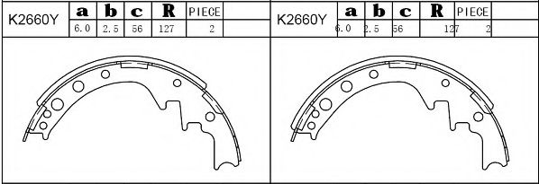 Комплект тормозных колодок ASIMCO K2660Y