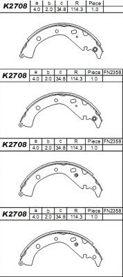 Комплект тормозных колодок ASIMCO K2708