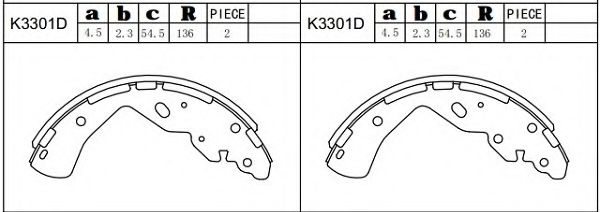 Комплект тормозных колодок ASIMCO K3301D
