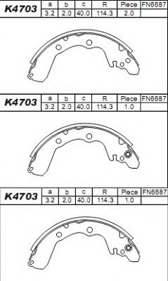 Комплект тормозных колодок ASIMCO K4703