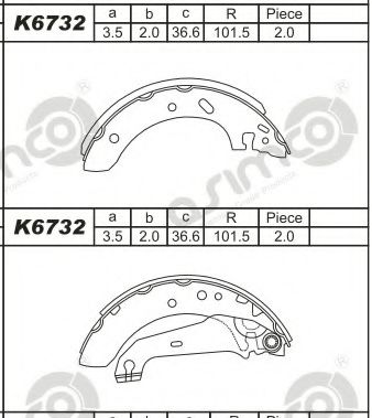Комплект тормозных колодок ASIMCO K6732
