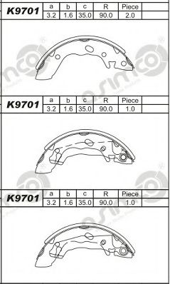 Комплект тормозных колодок ASIMCO K9701