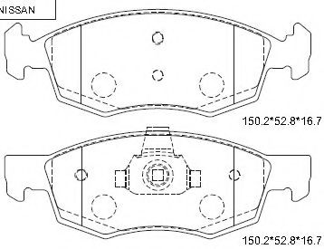 Комплект тормозных колодок, дисковый тормоз ASIMCO KD1521