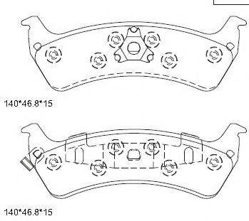 Комплект тормозных колодок, дисковый тормоз ASIMCO KD6772