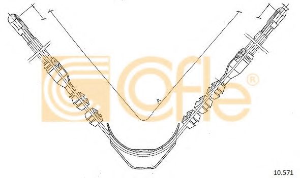 Трос, стояночная тормозная система COFLE 10.571