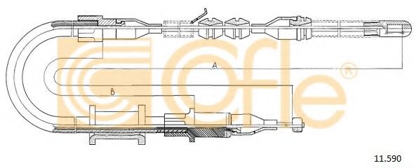 Трос, стояночная тормозная система COFLE 11.590