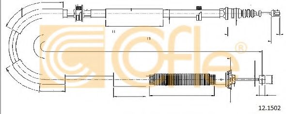 Трос, стояночная тормозная система COFLE 12.1502