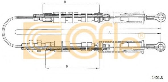 Трос, стояночная тормозная система COFLE 1401.3