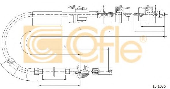 Трос, управление сцеплением COFLE 15.1036