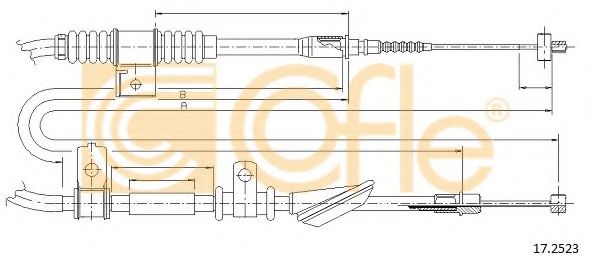 Трос, стояночная тормозная система COFLE 17.2523