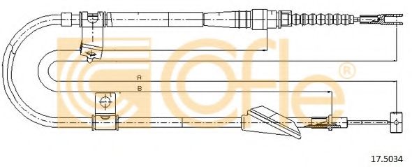 Трос, стояночная тормозная система COFLE 17.5034
