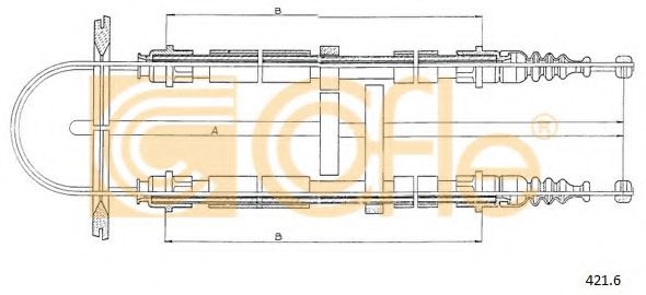 Трос, стояночная тормозная система COFLE 421.6