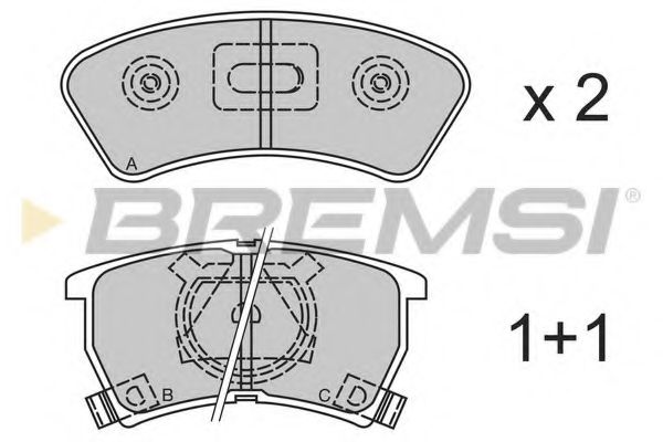 Комплект тормозных колодок, дисковый тормоз BREMSI BP2352