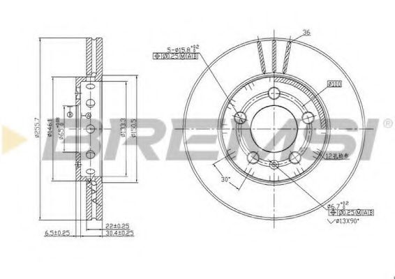 Тормозной диск BREMSI DBA927V