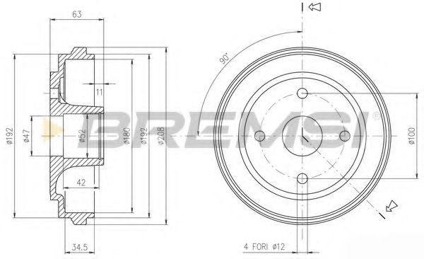 Тормозной барабан BREMSI DR5603