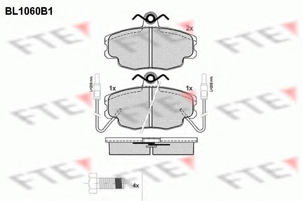 Комплект тормозных колодок, дисковый тормоз FTE BL1060B1