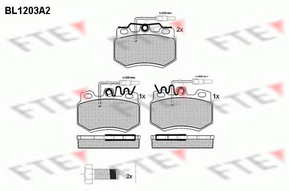 Комплект тормозных колодок, дисковый тормоз FTE BL1203A2