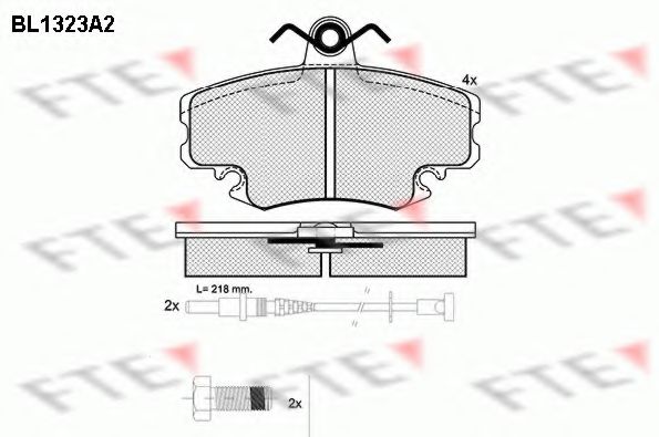 Комплект тормозных колодок, дисковый тормоз FTE BL1323A2