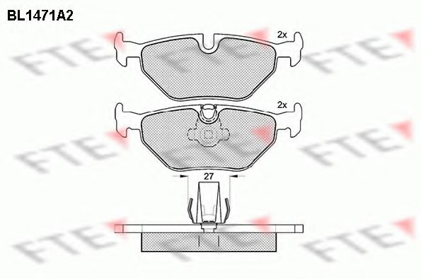 Комплект тормозных колодок, дисковый тормоз FTE BL1471A2