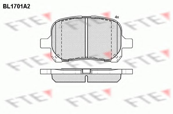 Комплект тормозных колодок, дисковый тормоз FTE BL1701A2