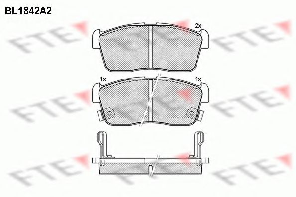 Комплект тормозных колодок, дисковый тормоз FTE BL1842A2