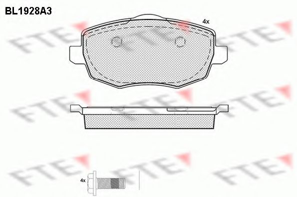 Комплект тормозных колодок, дисковый тормоз FTE BL1928A3