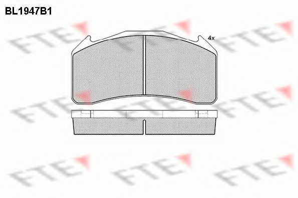 Комплект тормозных колодок, дисковый тормоз FTE BL1947B1