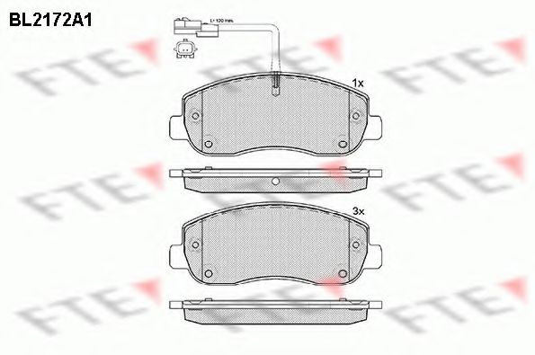 Комплект тормозных колодок, дисковый тормоз FTE BL2172A1