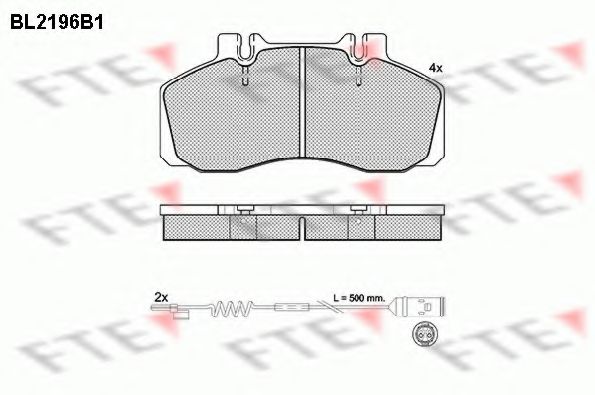 Комплект тормозных колодок, дисковый тормоз FTE BL2196B1