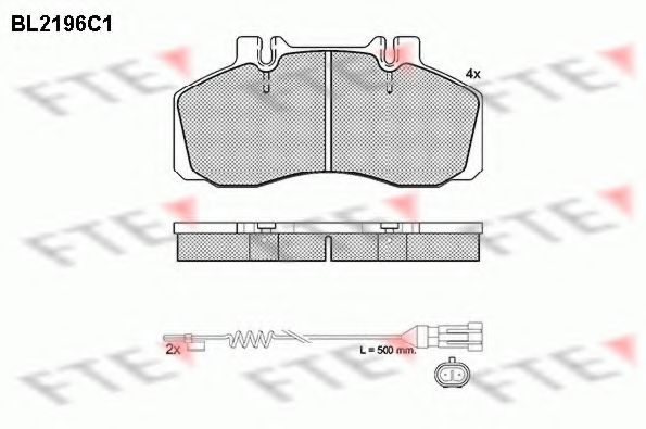 Комплект тормозных колодок, дисковый тормоз FTE BL2196C1