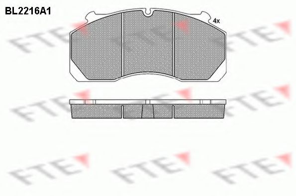 Комплект тормозных колодок, дисковый тормоз FTE BL2216A1