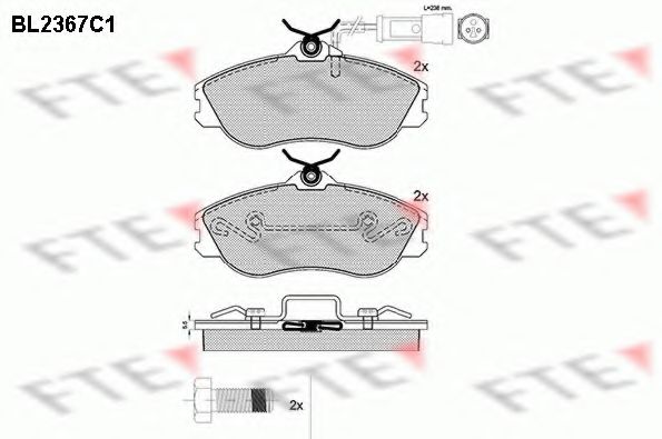 Комплект тормозных колодок, дисковый тормоз FTE BL2367C1