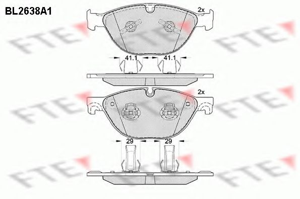 Комплект тормозных колодок, дисковый тормоз FTE BL2638A1