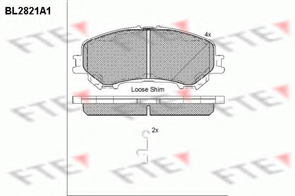 Комплект тормозных колодок, дисковый тормоз FTE BL2821A1