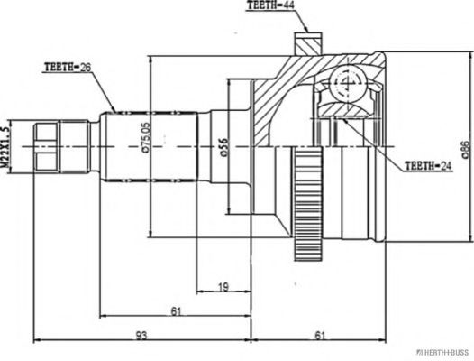 Шарнирный комплект, приводной вал ASHUKI MA4037