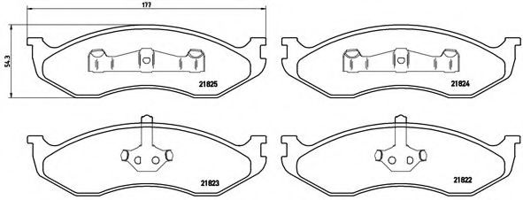 Комплект тормозных колодок, дисковый тормоз BREMBO P 37 004