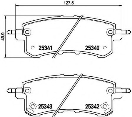 Комплект тормозных колодок, дисковый тормоз BREMBO P 56 082