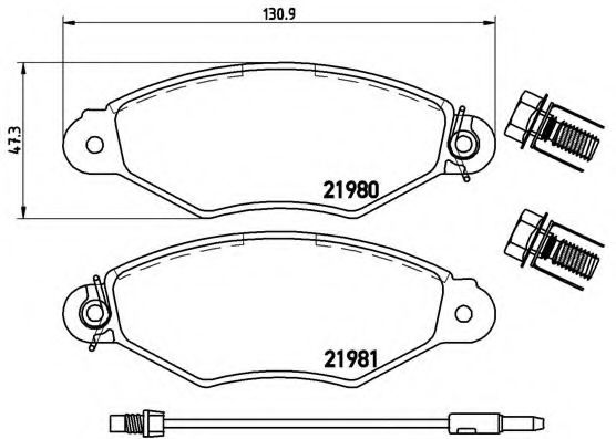 Комплект тормозных колодок, дисковый тормоз BREMBO P 68 042