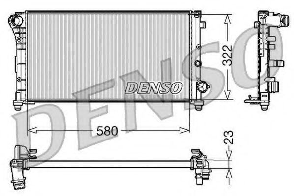 Радиатор, охлаждение двигателя DENSO DRM09085